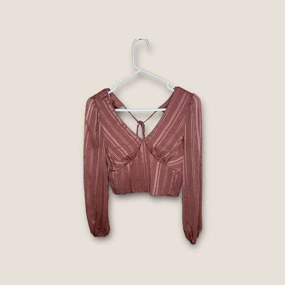 Kirious Los Angeles Swiss Dot Pink Striped Smocked Top Small - Picture 1 of 4